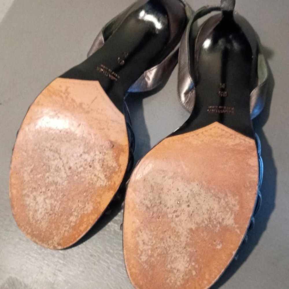 Vintage Yves Saint Laurent Metallic Strappy Crystal Slingback Heels 6.5M - Picture 5 of 8